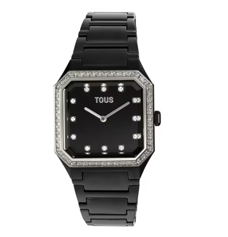 TOUS KARAT Inspirado en las tallas de las gemas preciosa, se unen en diseño de reloj analógico de caja facetad y brazalete de aluminio.