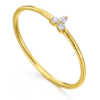 Anillo Lecarré GA075OA de oro amarillo 18k con 3 diamantes talla brillante engastados a mano mediante garras. Anillo de compromiso.