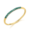 Anillo Lecarré GA007ZA de oro amarillo 18k , es una media alianza con zafiros azules engastados a mano. con un peso total de 0,15 quilates