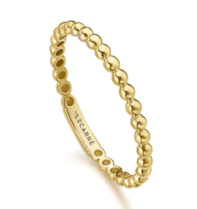 Anillo Lecarré GA136OA de oro amarillo 18k con forma de pequeñas burbujitas que se repiten hasta completar el aro. Disponibles en oro blanco y oro rosa. 