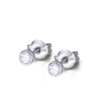 Pendientes Lecarré GB020OB en forma chatón (3,4mm.)  de oro blanco de 18kt. con diamante engastado a mano. peso total de 0,10 quilates