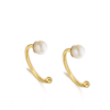 Pendientes Lecarré GB120OA con forma de aro (diámetro 9mm.) y un diamante que queda en la punta del pendiente todo en Oro 18kt.