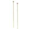 Pendientes Lecarré GB136OA con forma de lagrima (longitud 4cm.) y un motivo central con diamantes que queda en el agujero de la oreja en Oro 18kt.