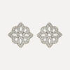 Pendientes SUNFIELD PE064502 son de plata de ley 925 con circonitas blancas engastadas. Cierre de presión. medidas 13mm x 13mm.