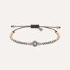Pulsera SUNFIELD PU064050 tiene  un motivo con circonitas de color. unas bolas de plata de 3mm. con algún detalle de plata chapada en oro rosa 18k.
