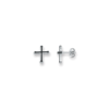 Pendientes Rochet Kingdom en acero. El diámetro de los pendientes de 8mm. y la parte central esta compuesto con esmalte negro.
