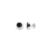 Pendientes Rochet Mercury en acero. El diámetro de los pendientes de 8mm. y la parte central esta compuesto con un símil fibra de carbono.
