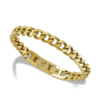 Pulsera Rochet DANDY en acero chapado de oro 18kt. eslabón clásico que ser repite para completar los 21cm. cierre ajustable en 2 posiciones.