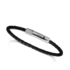 Pulsera Rochet Driver con cuero trenzado de piel de 4mm. cierre de clip de acero.