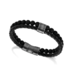 La pulsera Rochet KARMA HB562208 las buenas vibraciones con esta pulsera Karma de cuero trenzado y sus cuentas en diferentes minerales.