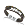 Pulsera Rochet YALE HB6608 para hombre contiene la combinación perfecta entre piedras naturales, piezas de acero y elementos de cuero marrón.