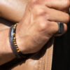 bracelet-yale-acier-et-cuir-plat-marron-5mm-cuir-tresse-marron-3mm