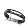 Pulsera Rochet YALE HB6612 para hombre contiene la combinación perfecta entre piedras naturales, piezas de acero personalizables y elementos de cuero .