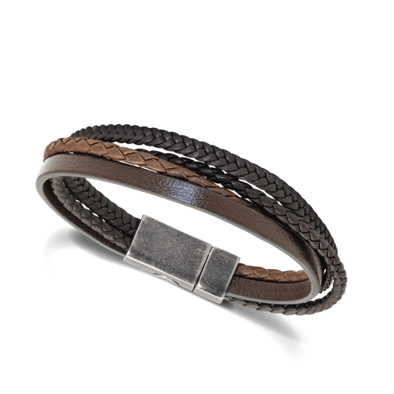 Pulsera Rochet arizona para hombre contiene la combinación perfecta simulando varias pulseras con un único cierre de acero.