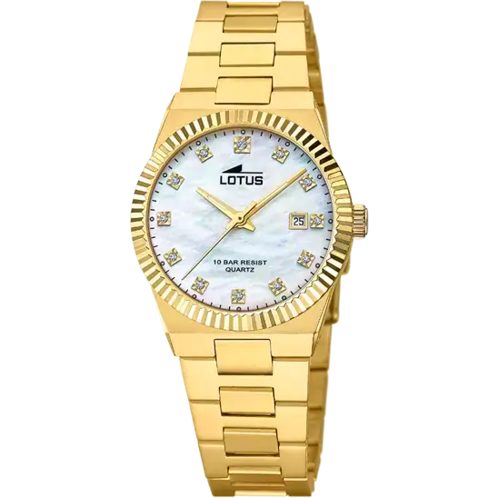 El reloj Lotus 18838 es un clásico contemporáneo con su caja de acero chapado en oro 18kt. y cristal mineral, apto para cualquier ocasión.