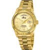 El reloj Lotus 18837 es una pieza impresionante con su caja de acero en acabado chapado oro 18kt. y cristal mineral, apto para cualquier ocasión.