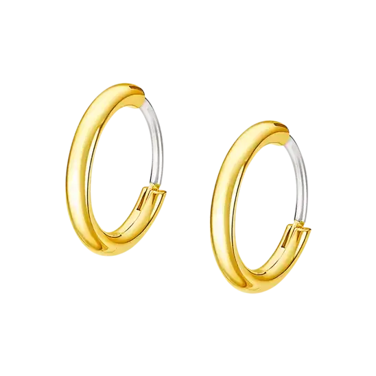 Pendientes Lotus Style LS2174 de acero inoxidable 316l de alta calidad. Tiene forma de aro con tubo de 1,9mm. y un diámetro exterior de 13,75mm.
