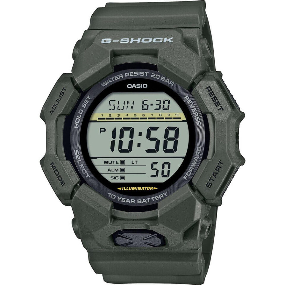El reloj Casio G-Shock GD-010-3ER se caracteriza por ser un reloj con estilo deportivo, compacto y resistente a cualquier tipo de golpe.