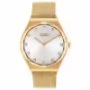 TOUS KARAT ROUND MESH Inspirado en las tallas de las gemas preciosa, se unen en diseño de reloj analógico de caja redonda con brazalete de iprg dorado