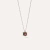 COLLAR SUNFIELD CL065242 es de plata con circonitas en varias tallas. muestra una piedra natural (turmalina rosa) con cadena a juego