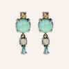 Pendientes SUNFIELD PE065272 son de plata de ley 925 con circonitas de diferentes tallas y colores engastadas. Su protagonista es una calcedonia de 7mm.