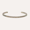 Pulsera SUNFIELD PU065200 tipo esclava hecha en plata de ley con acabado envejecido, con circonitas de colores de 2 mm talla brillante,