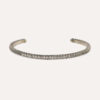 Pulsera SUNFIELD PU065200 tipo esclava hecha en plata de ley con acabado envejecido, con circonitas de colores de 2 mm talla brillante, 