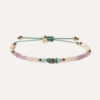 Pulsera SUNFIELD PU065285 tiene  un motivo con circonitas de color. unas bolas de plata de 3mm. con algún detalle de plata chapada en oro rosa 18k.