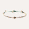 Pulsera SUNFIELD PU065284 tiene  un motivo con circonitas de color. unas bolas de plata de 3mm. con algún detalle de plata chapada en oro rosa 18k.