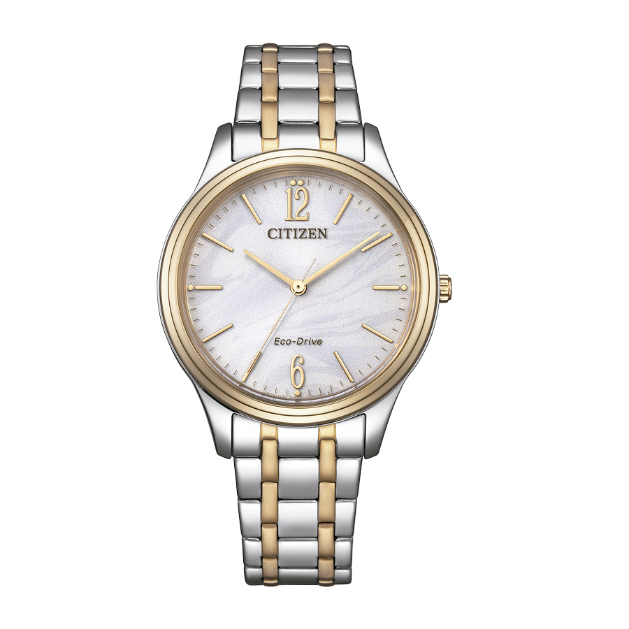 El modelo Citizen Lady Elegance  es un reloj para mujer con movimiento eco-drive con esfera de nacar dando un toque más fino al reloj.