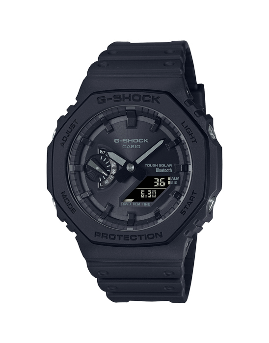 El reloj Casio G-Shock GA-B2100-1A1ER destaca por su conectividad con un dispositivo móvil mediante Bluetooth para avisar de notificaciones.