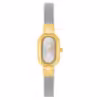 TOUS OVAL ICON reloj de caja ovalada (18mm.x 28,5mm) con brazalete de acero y caja chapada, con esfera color claro con indices a juego con el bisel.