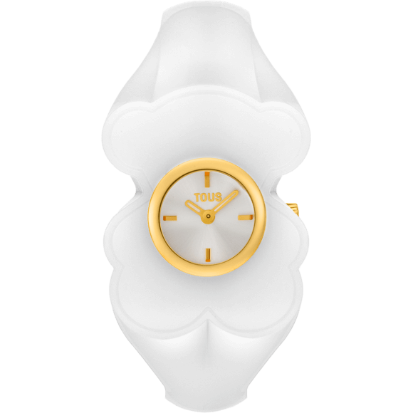 TOUS BEAR FOLKS reloj tipo pulsera, con forma de oso. Caja redonda con brazalete de policarbonato, esfera color claro con indices a juego con el bisel.