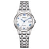 El modelo Citizen Lady Elegance es un reloj para mujer con movimiento eco-drive con esfera plateada con indices en azul dando un toque más fino al reloj.