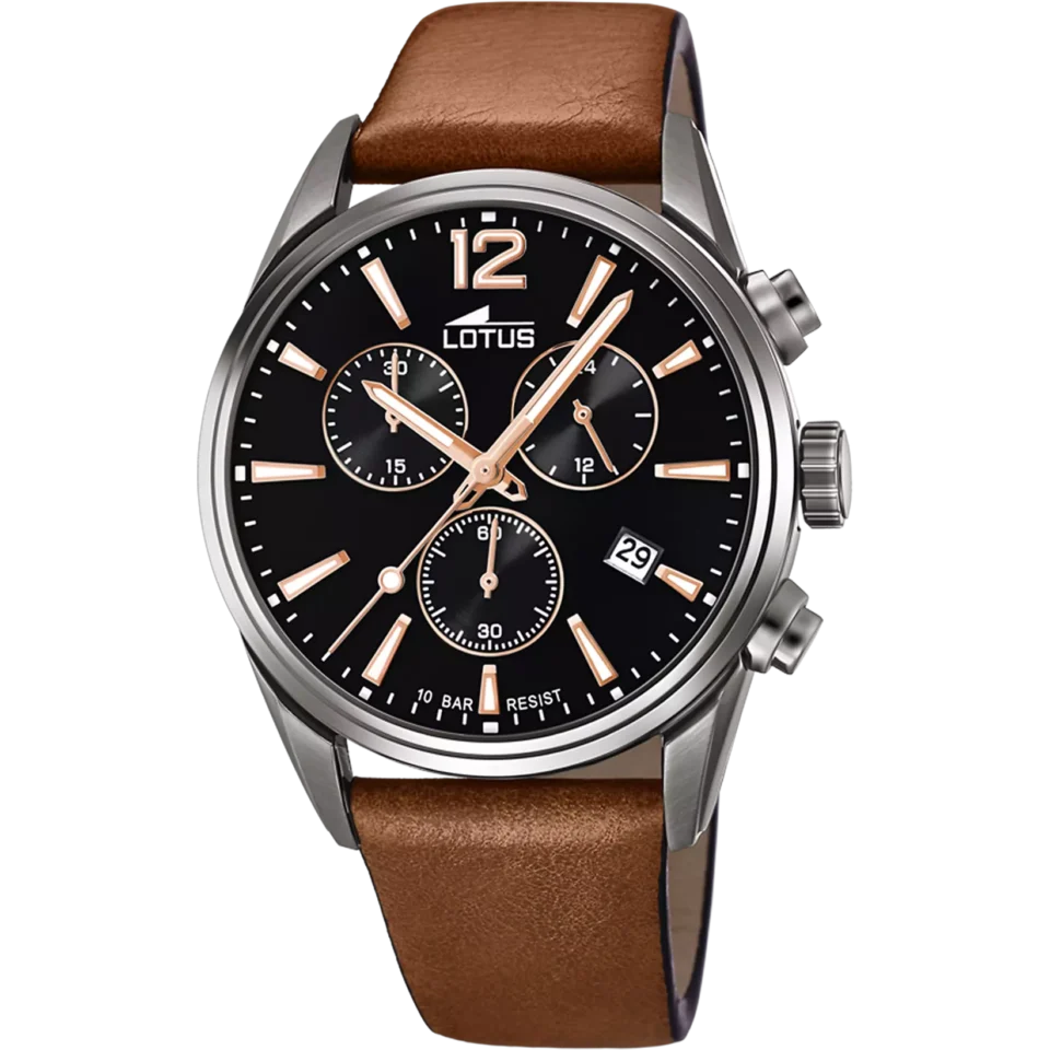 El reloj Lotus 18835 es una pieza impresionante con su caja de acero y cristal mineral, combinable para cualquier ocasión.