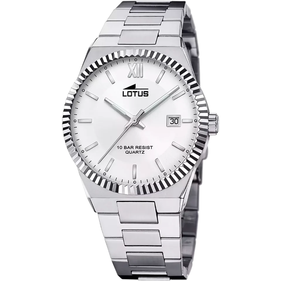 El reloj Lotus 18835 es una pieza impresionante con su caja de acero y cristal mineral, combinable para cualquier ocasión.