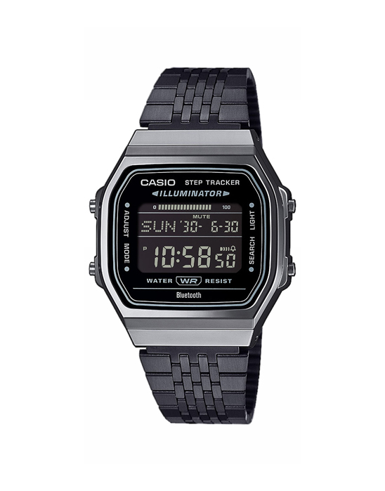 modelo CASIO ABL-100WEGG-1BEF es un reloj con toque retro, actual con Bluetooth indispensable en tu armario, ya que con su color plateado y caja clásica.