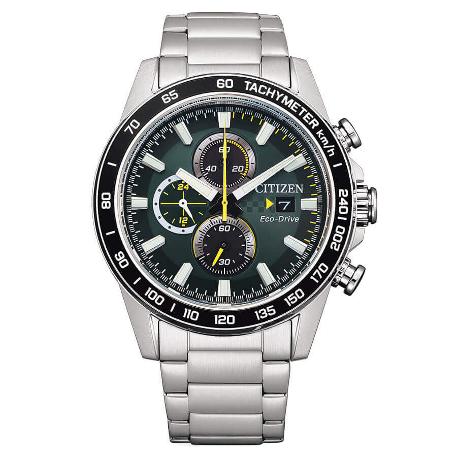 El CITIZEN Urban Crono CA0780-87X es un reloj para hombre que destaca por su esfera verde que se lleva toda la atención en cualquier lugar.