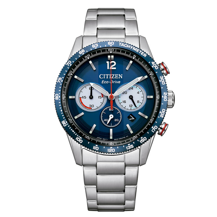 El CITIZEN Chrono Racing CA4716-50L es un reloj para hombre que destaca por su esfera azul que se lleva toda la atención en cualquier lugar.