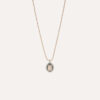El COLLAR SUNFIELD CL067531 es de plata con circonitas y un cuarzo rosa central, engastadas a mano creando forma de explosión. tamaño de 10mm.