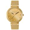 TOUS S-BAND reloj analógico de caja redonda con brazalete de acero dorado, esfera con efecto espejo con indices a juego con el logo.