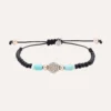 Pulsera SUNFIELD PU068482 tiene  un motivo con circonitas de. unas cuentas de cristal de 3mm. con algún detalle de plata chapada en oro rosa 18k.