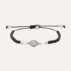 Pulsera SUNFIELD PU068480 tiene  un motivo con circonitas de. unas cuentas de cristal de 3mm. con algún detalle de plata chapada en oro rosa 18k.
