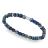 La pulsera Rochet BOREAL HB9606 atrae las buenas vibraciones con de cuentas de minerales y acero en diferentes minerales.