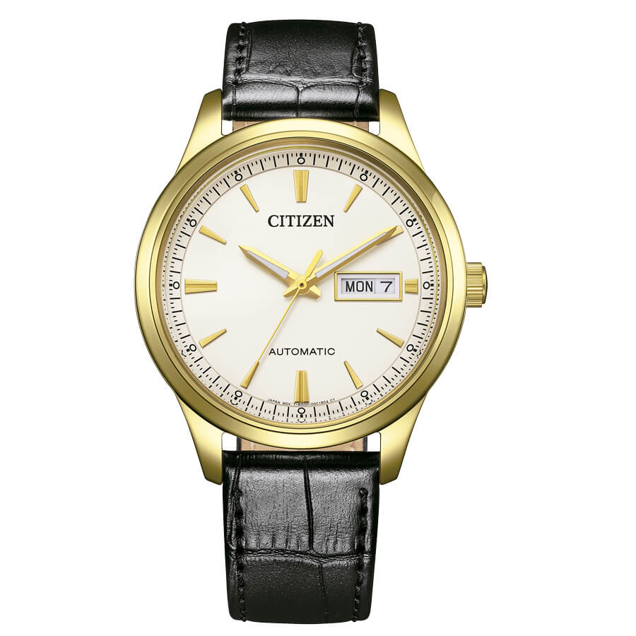 El Citizen Mecha Automatic NY4059-09A es un reloj con movimiento automatico y correa de piel con reserva de marcha de 40 horas