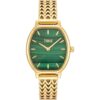 Inspirado en el estilo retro, joyería y relojería se unen en nuestro diseño de reloj analógico de caja con forma tonel con brazalete de acero IPG dorado