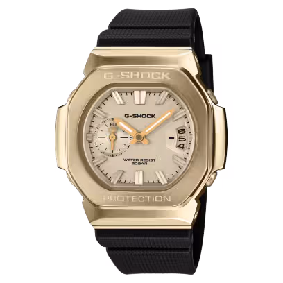 El reloj CASIO G-Shock GMC-2500G-9AER esta inspirado en el diseño del primer G-Shock e DW-5000 con idicación de hora analogica.